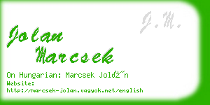 jolan marcsek business card